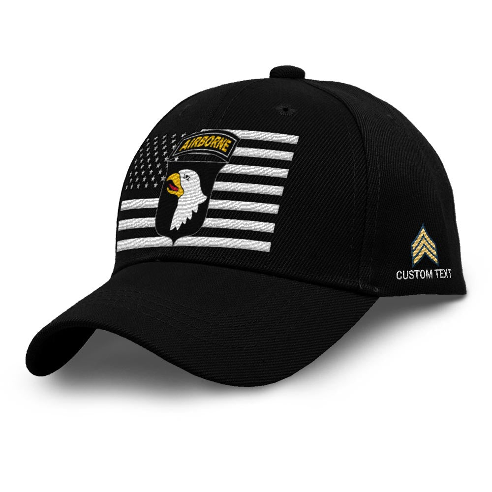 Us Army Veteran Caps, Customized  Us Army Units On The Flag Embroidered Cap, Embroidered Dad Hat