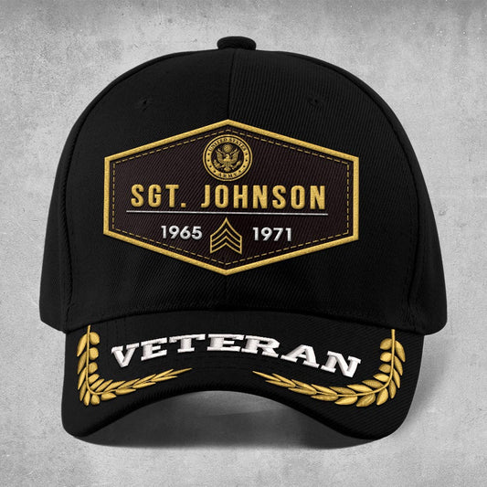 Us Army Veteran Caps, Customized  Us Army Veteran Proudly Served 4 Embroidered Cap, Embroidered Dad Hat