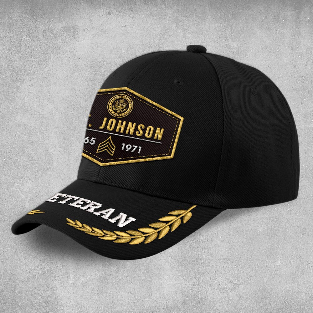 Us Army Veteran Caps, Customized  Us Army Veteran Proudly Served 4 Embroidered Cap, Embroidered Dad Hat