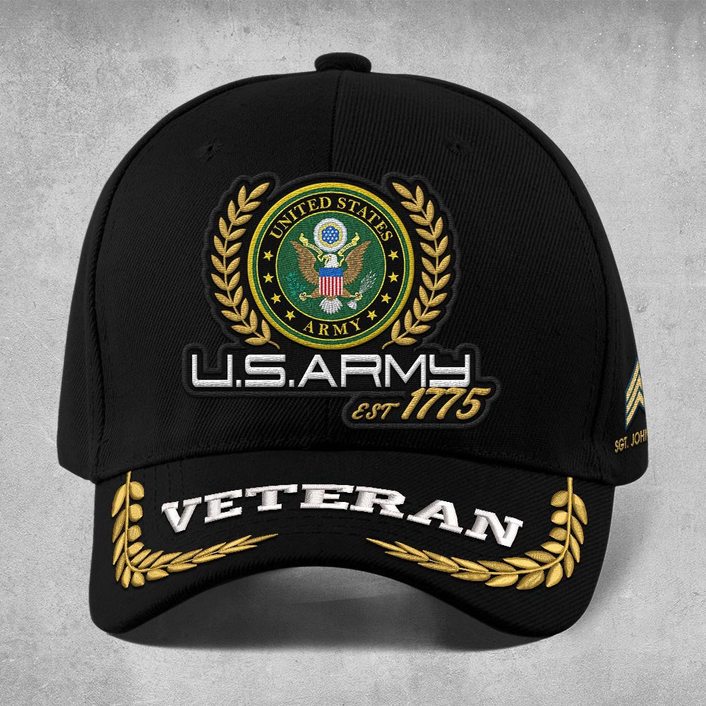 Us Army Veteran Caps, Customized  Us Army Veteran Proudly Served 6 Embroidered Cap, Embroidered Dad Hat