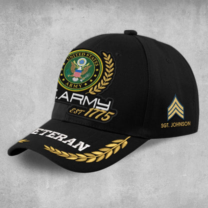Us Army Veteran Caps, Customized  Us Army Veteran Proudly Served 6 Embroidered Cap, Embroidered Dad Hat