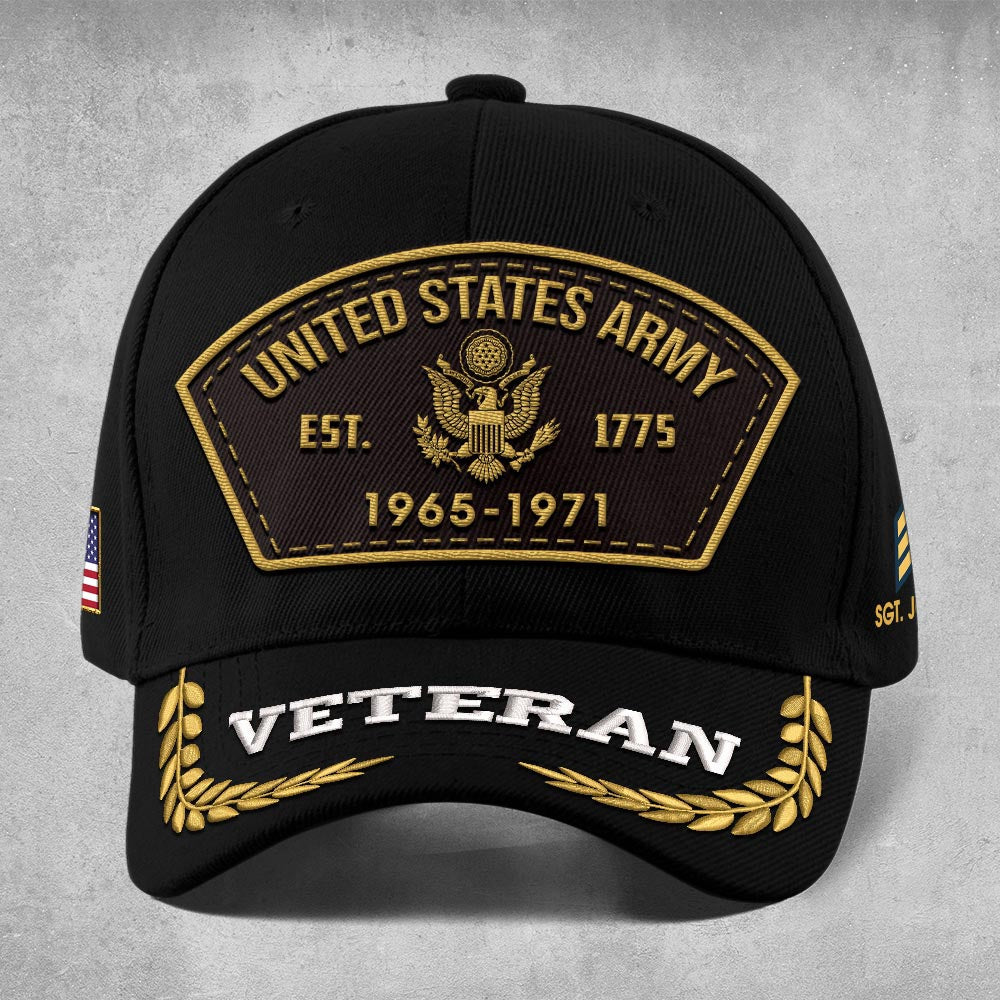Us Army Veteran Caps, Customized  Us Army Veteran Proudly Served 8 Embroidered Cap, Embroidered Dad Hat