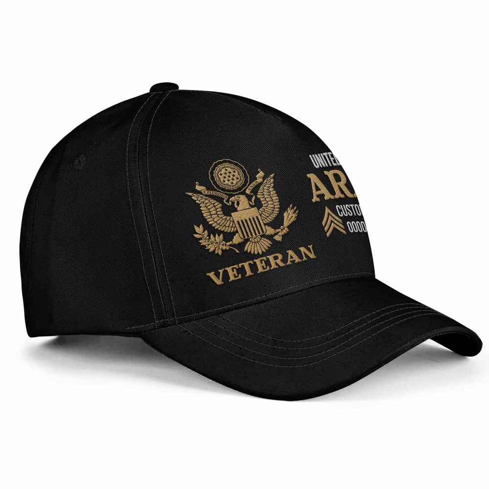 Us Army Veteran Caps, Customized  Us Army Veteran Proudly Served Rank Embroidered Cap, Embroidered Dad Hat