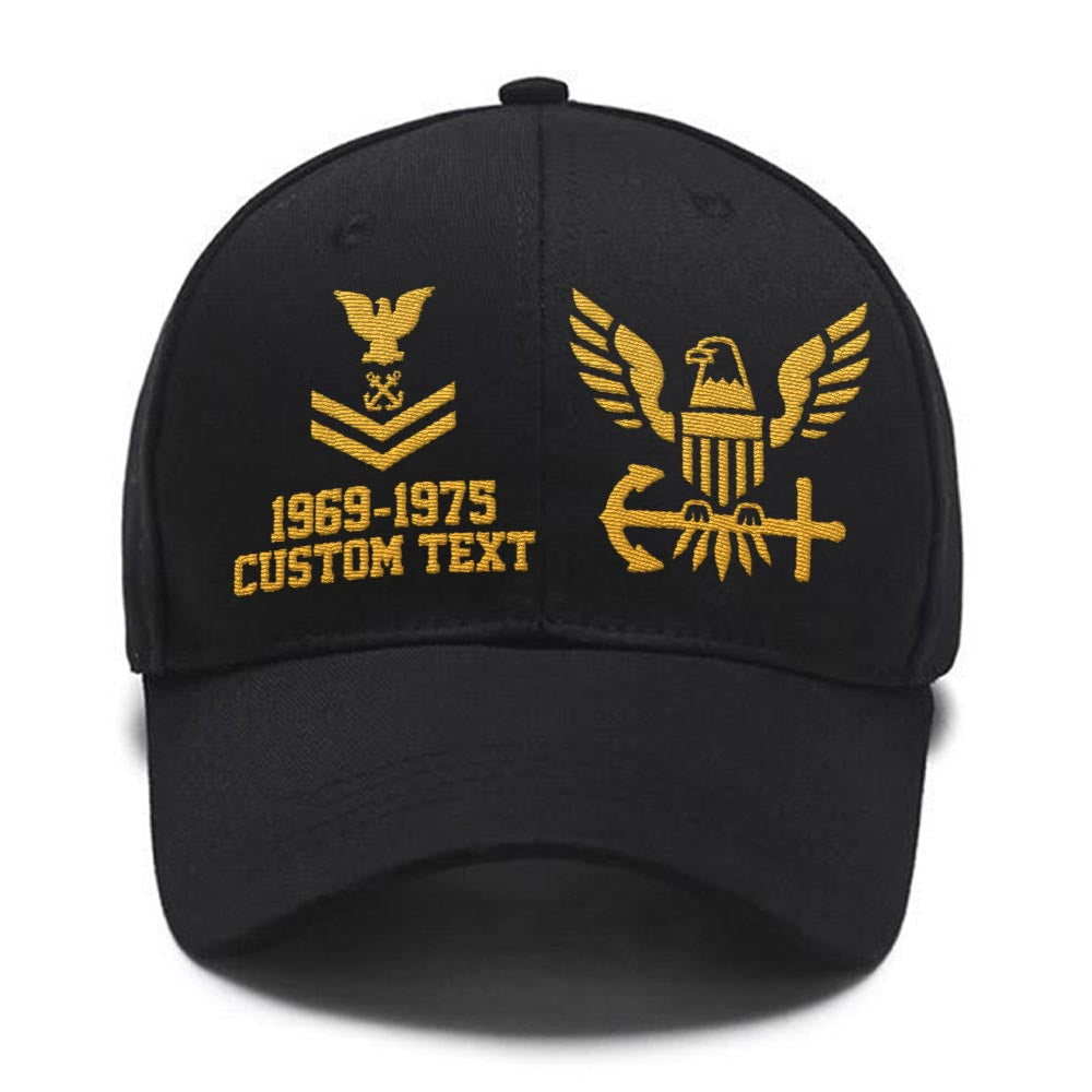 Us Army Veteran Caps, Customized  Us Military Logo Rank Embroidered Cap, Embroidered Dad Hat
