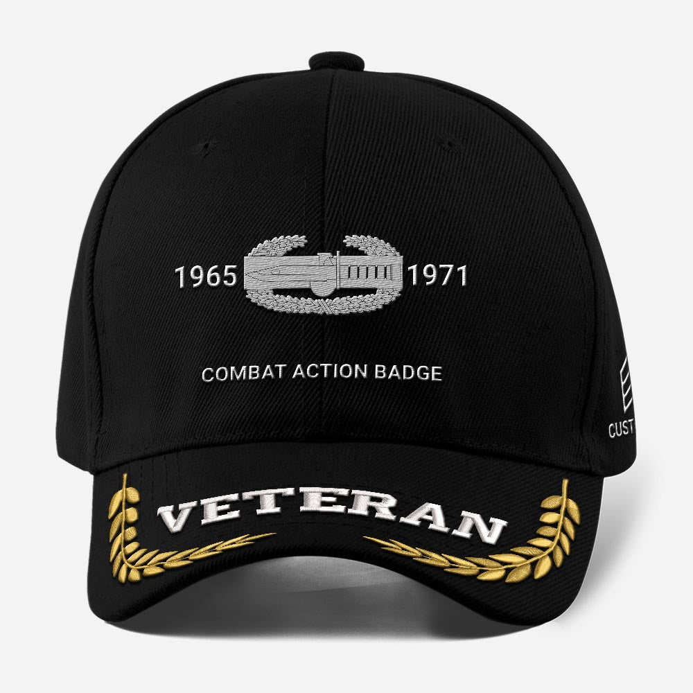 Us Army Veteran Caps, Customized  Us Veteran Army Badges Proudly Served Combat Action Badge Embroidered Cap, Embroidered Dad Hat