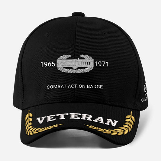 Us Army Veteran Caps, Customized  Us Veteran Army Badges Proudly Served Combat Action Badge Embroidered Cap, Embroidered Dad Hat