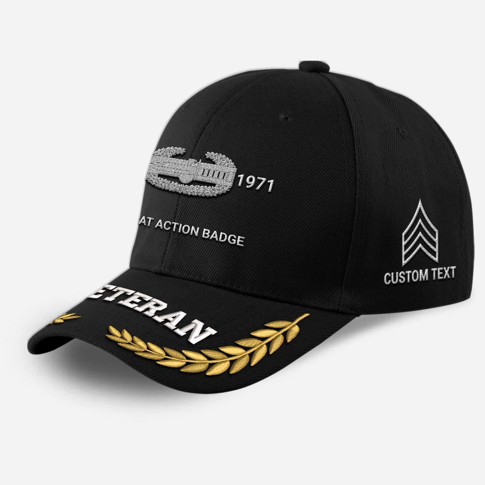 Us Army Veteran Caps, Customized  Us Veteran Army Badges Proudly Served Combat Action Badge Embroidered Cap, Embroidered Dad Hat