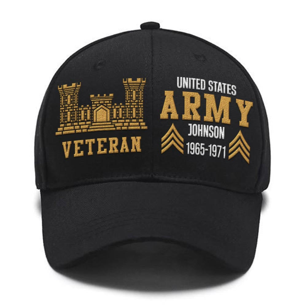 Us Army Veteran Caps, Customized  Us Veteran Army Branches Proudly Served Embroidered Cap, Embroidered Dad Hat