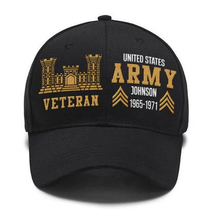 Us Army Veteran Caps, Customized  Us Veteran Army Branches Proudly Served Embroidered Cap, Embroidered Dad Hat