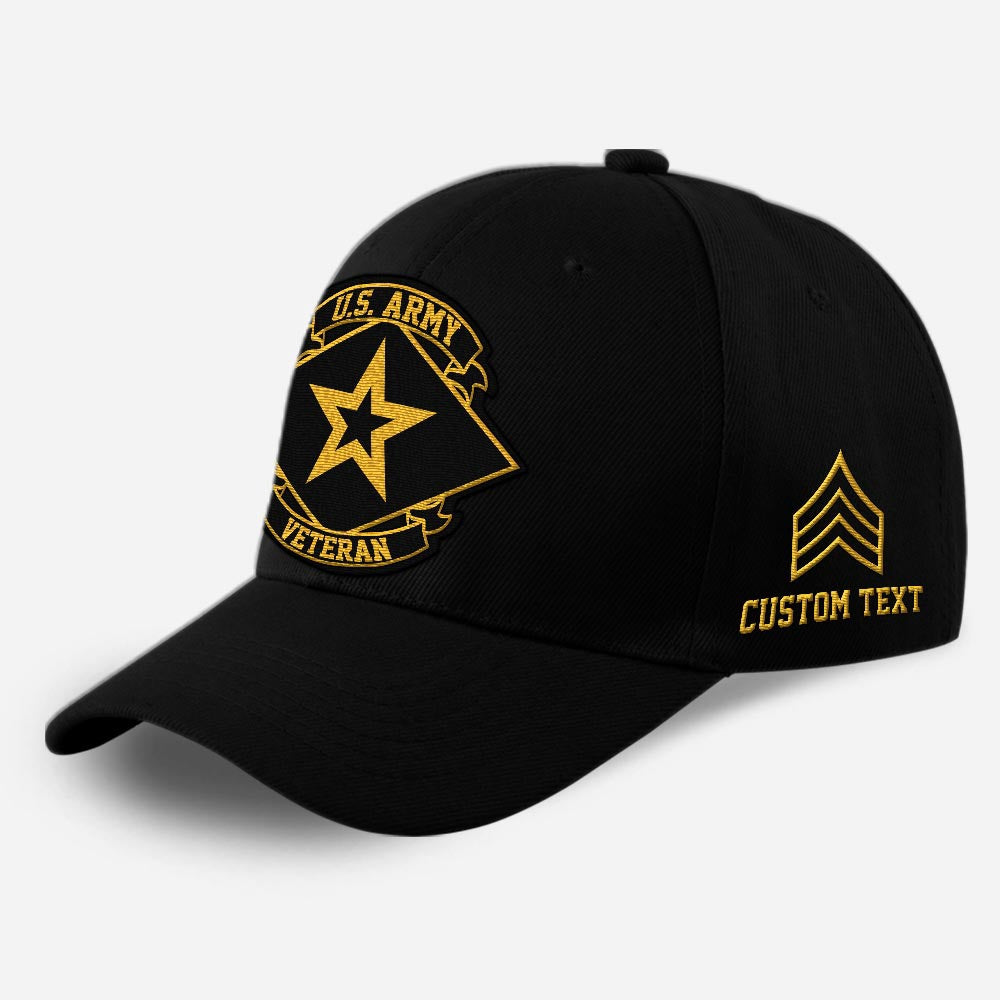 Us Army Veteran Caps, Customized  Us Veteran Proudly Served 10 Embroidered Cap, Embroidered Dad Hat