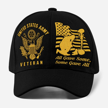Us Army Veteran Caps, Customized  Us Veterans All Gave Some Some Gave All Embroidered Cap, Embroidered Dad Hat