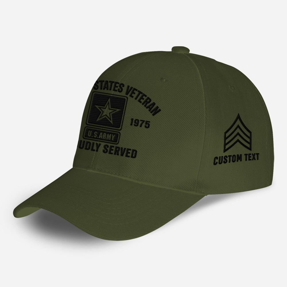 Us Army Veteran Caps, Customized  Us Veterans Embroidered Cap, Embroidered Dad Hat