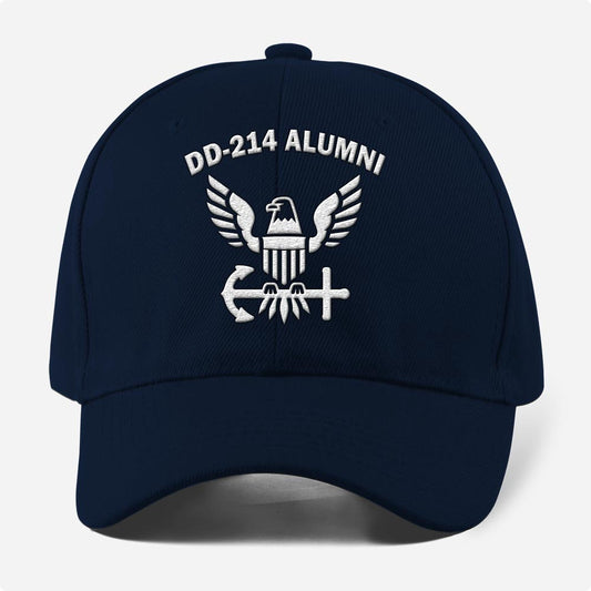 Us Veteran Navy Cap, Customized Dd 214 Alumni United States Navy Embroidered Cap, Embroidered Dad Hat