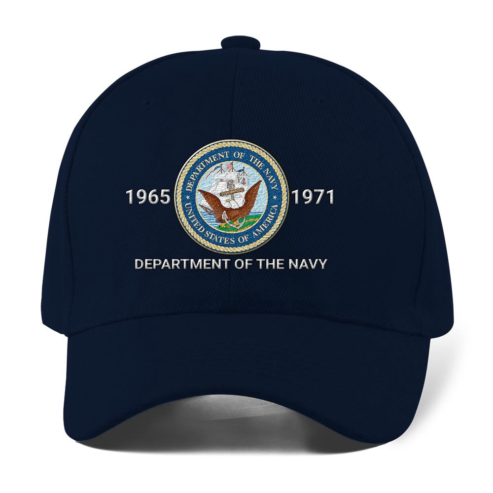 Us Veteran Navy Cap, Customized Department Of The Navy Embroidered Cap, Embroidered Dad Hat