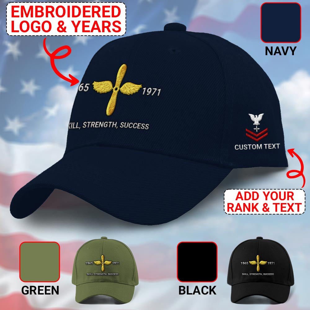 Us Veteran Navy Cap, Customized Navy Aviation Machinist'S Mate Embroidered Cap, Embroidered Dad Hat