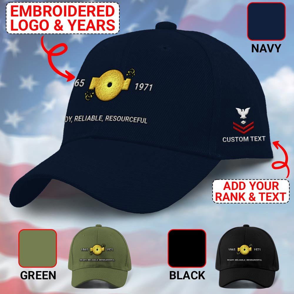 Us Veteran Navy Cap, Customized Navy Boiler Technician Embroidered Cap, Embroidered Dad Hat
