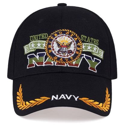 Us Veteran Navy Cap, Customized Navy Emblem Embroidered Cap, Embroidered Dad Hat