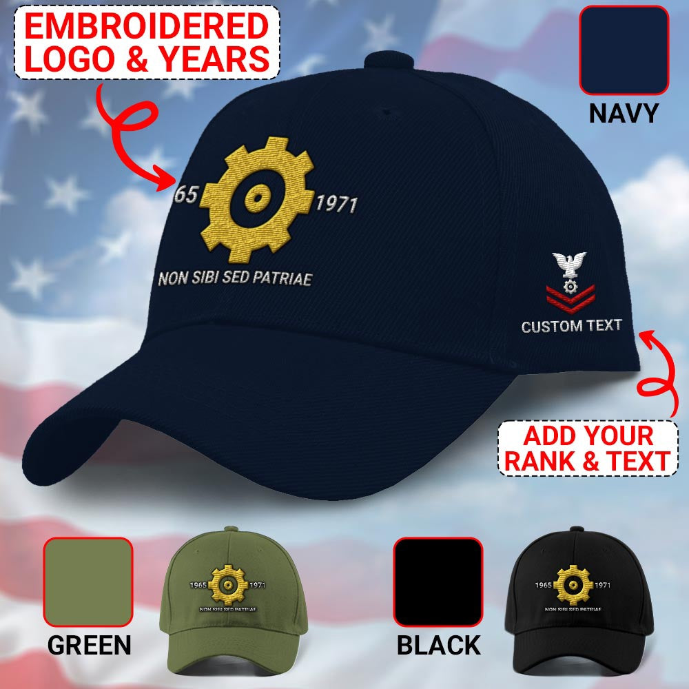 Us Veteran Navy Cap, Customized Navy Engineman Embroidered Cap, Embroidered Dad Hat
