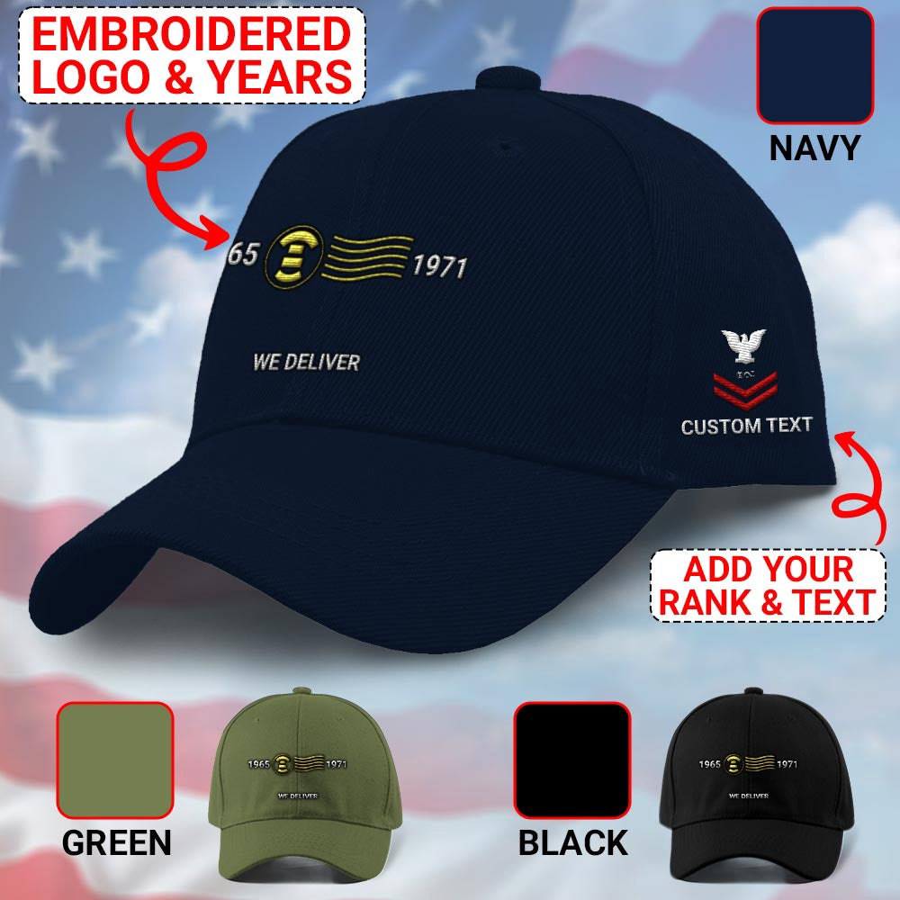 Us Veteran Navy Cap, Customized Navy Postal Clerk Embroidered Cap, Embroidered Dad Hat