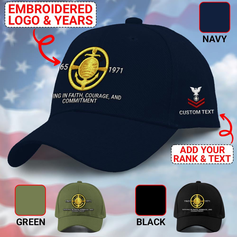 Us Veteran Navy Cap, Customized Navy Religious Program Specialist Embroidered Cap, Embroidered Dad Hat