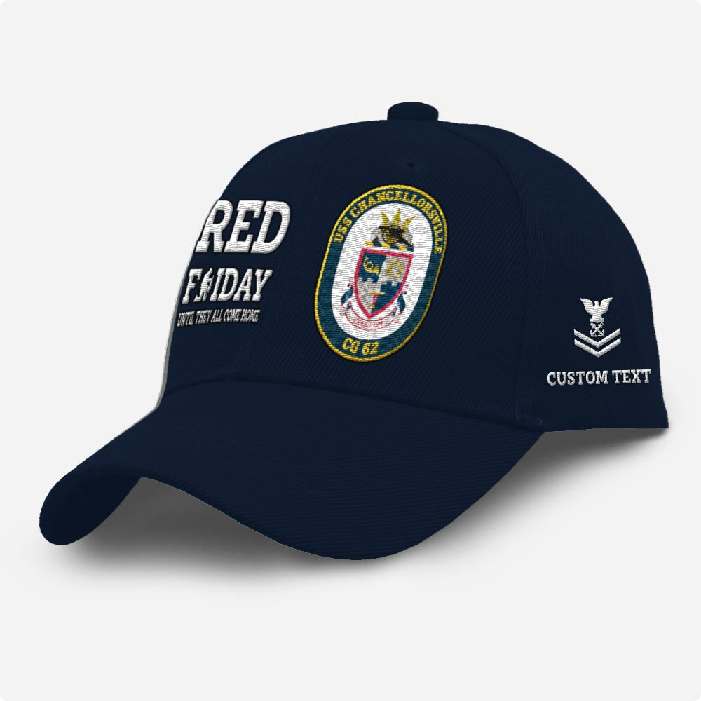 Us Veteran Navy Cap, Customized Navy Ships Red Friday Until They All Come Home Embroidered Cap, Embroidered Dad Hat