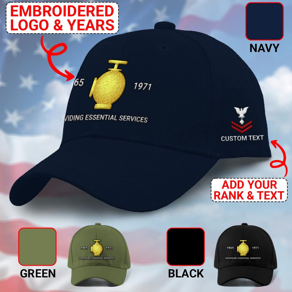 Us Veteran Navy Cap, Customized Navy Utilitiesman Embroidered Cap, Embroidered Dad Hat
