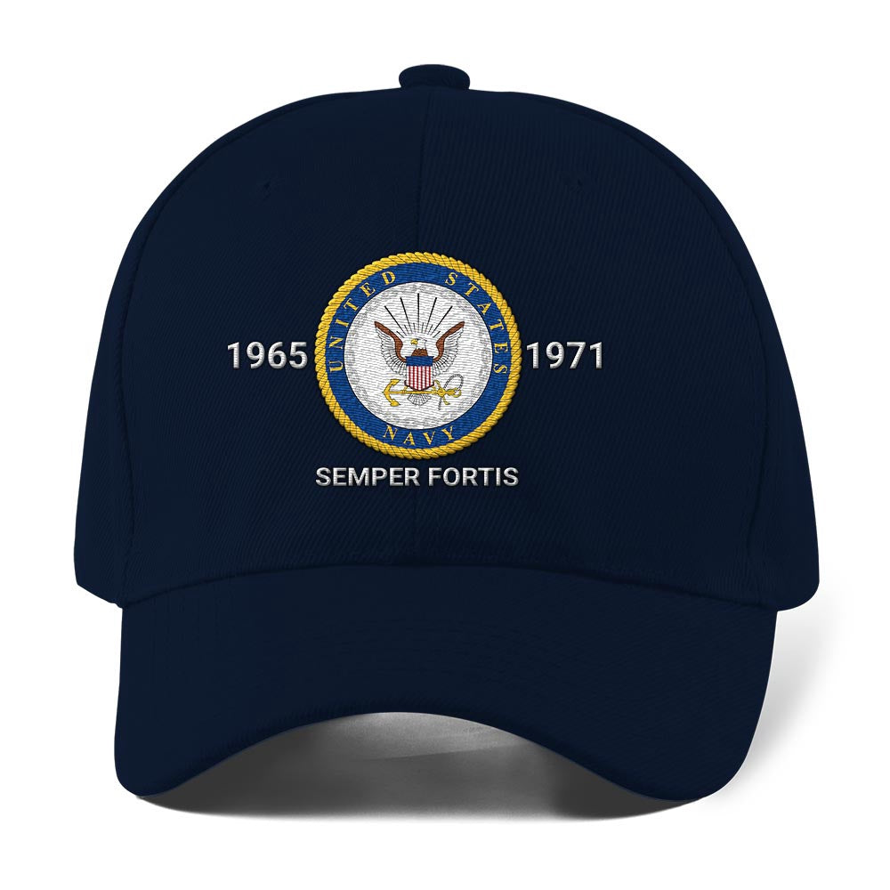 Us Veteran Navy Cap, Customized United States Navy Logo Embroidered Caps, Embroidered Dad Hat