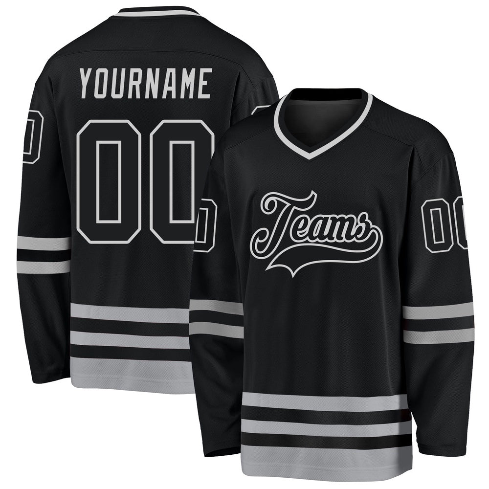 Usa Hockey Jersey, Custom Black Gray Hockey Jersey, Team Hockey Jerseys