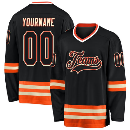 Usa Hockey Jersey, Custom Black Orange 1 Hockey Jersey, Team Hockey Jerseys