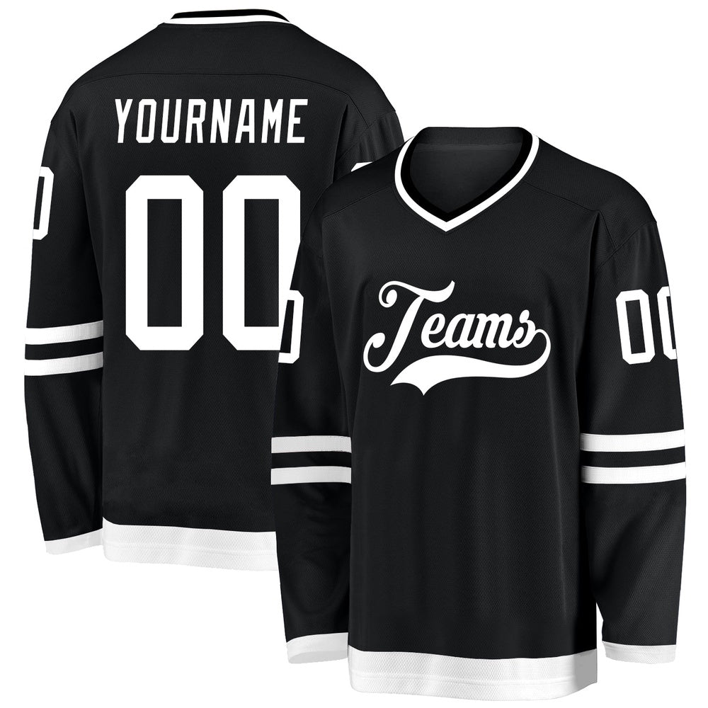 Usa Hockey Jersey, Custom Black White 1 Hockey Jersey, Team Hockey Jerseys