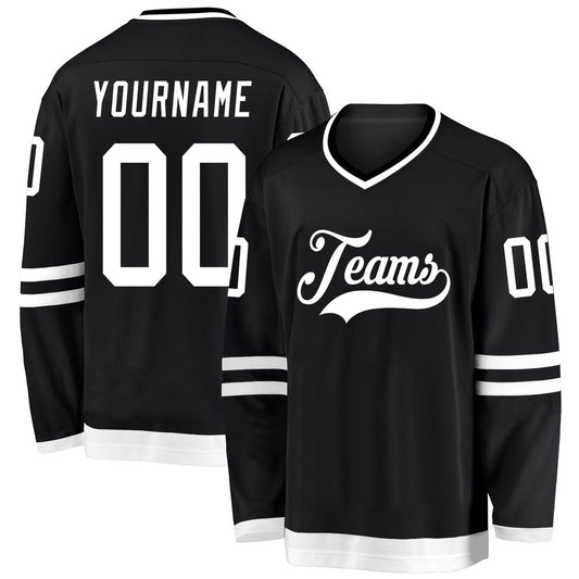 Usa Hockey Jersey, Custom Black White 1 Hockey Jersey, Team Hockey Jerseys