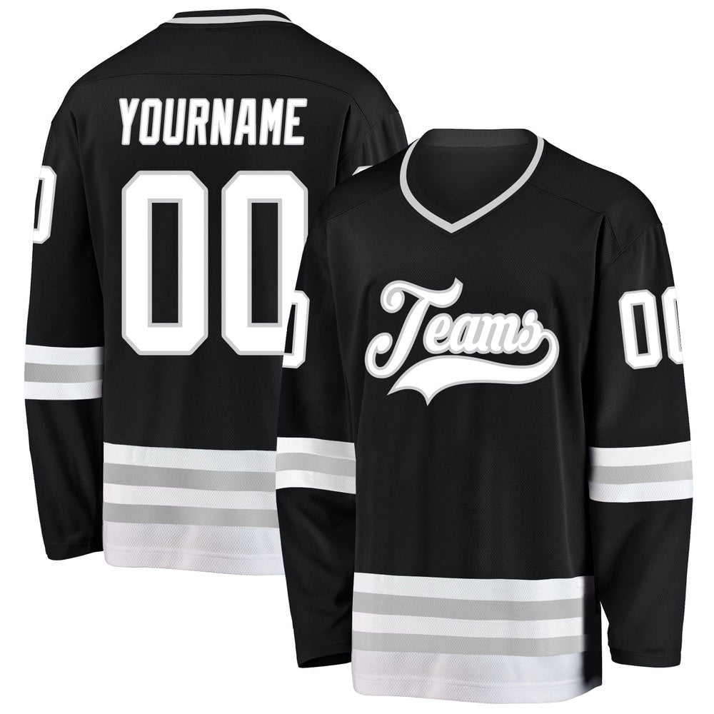 Usa Hockey Jersey, Custom Black White Gray 1 Hockey Jersey, Team Hockey Jerseys
