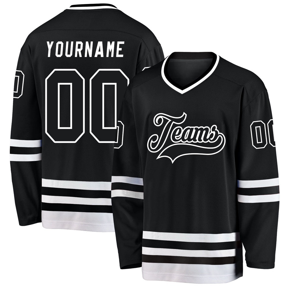Usa Hockey Jersey, Custom Black White Hockey Jersey, Team Hockey Jerseys