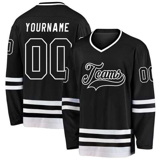 Usa Hockey Jersey, Custom Black White Hockey Jersey, Team Hockey Jerseys