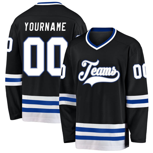 Usa Hockey Jersey, Custom Black White Royal Hockey Jersey, Team Hockey Jerseys