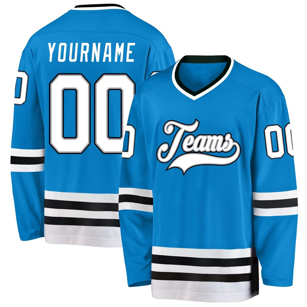 Usa Hockey Jersey, Custom Blue White Black Hockey Jersey, Team Hockey Jerseys