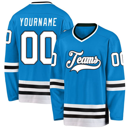 Usa Hockey Jersey, Custom Blue White Black Hockey Jersey, Team Hockey Jerseys