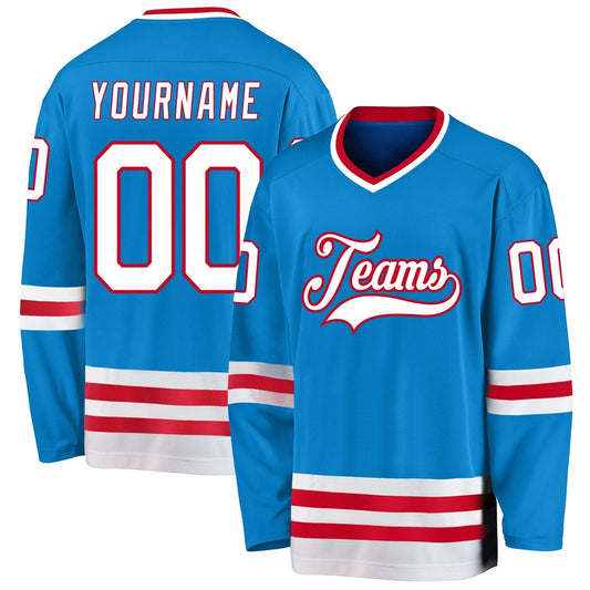Usa Hockey Jersey, Custom Blue White Red Hockey Jersey, Team Hockey Jerseys