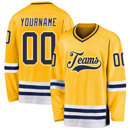 Usa Hockey Jersey, Custom Gold Navy White 1 Hockey Jersey, Team Hockey Jerseys