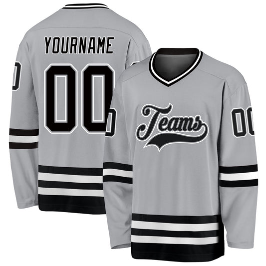 Usa Hockey Jersey, Custom Gray Black White 1 Hockey Jersey, Team Hockey Jerseys