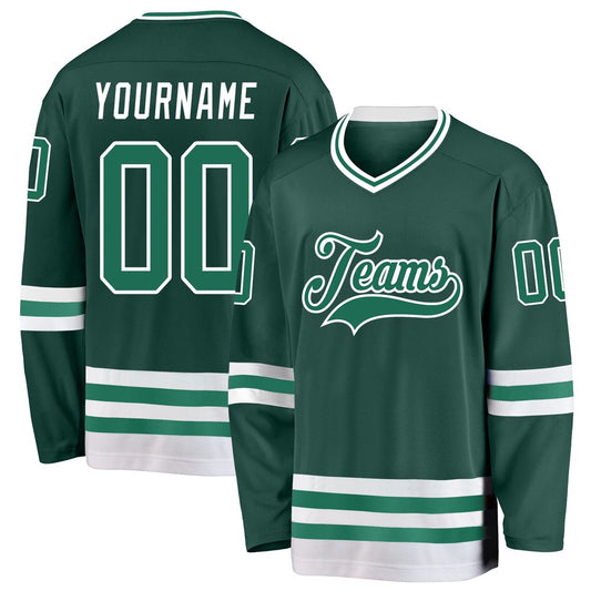 Usa Hockey Jersey, Custom Green Kelly Green White Hockey Jersey, Team Hockey Jerseys