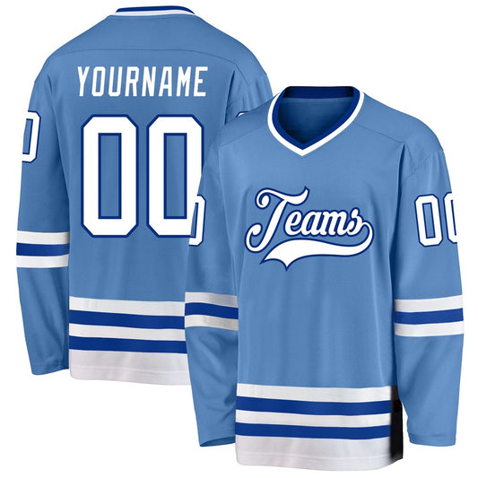 Usa Hockey Jersey, Custom Light Blue White Royal Hockey Jersey, Team Hockey Jerseys