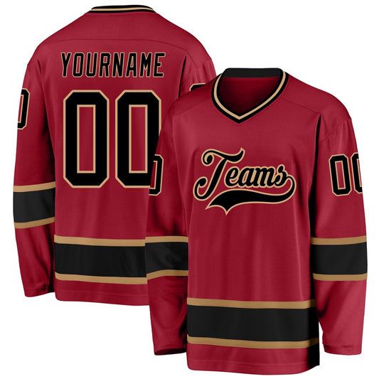 Usa Hockey Jersey, Custom Maroon Black Old Gold 1 Hockey Jersey, Team Hockey Jerseys