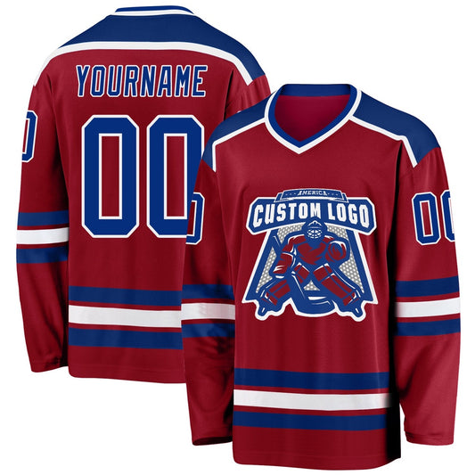 Usa Hockey Jersey, Custom Maroon Royal White 1 Hockey Jersey, Team Hockey Jerseys