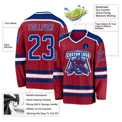 Usa Hockey Jersey, Custom Maroon Royal White 1 Hockey Jersey, Team Hockey Jerseys