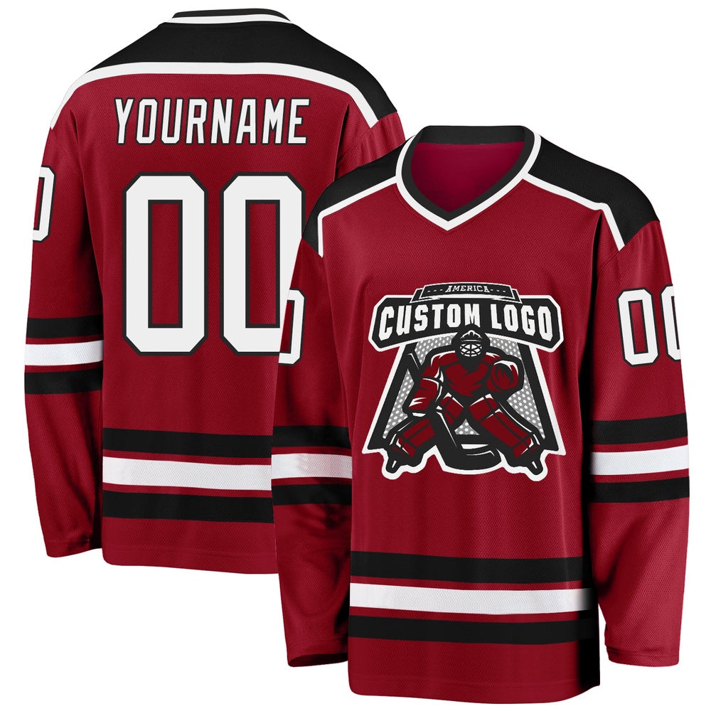 Usa Hockey Jersey, Custom Maroon White Black 1 Hockey Jersey, Team Hockey Jerseys