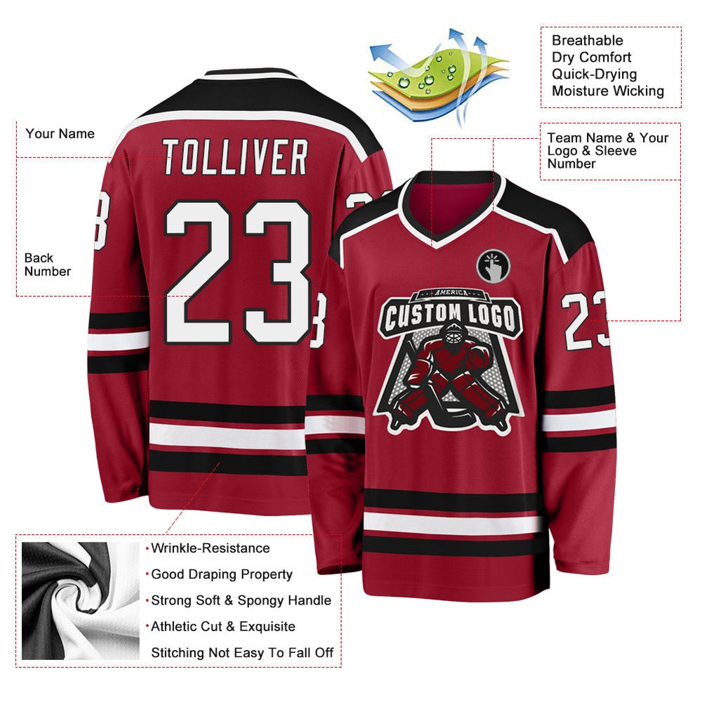 Usa Hockey Jersey, Custom Maroon White Black 1 Hockey Jersey, Team Hockey Jerseys