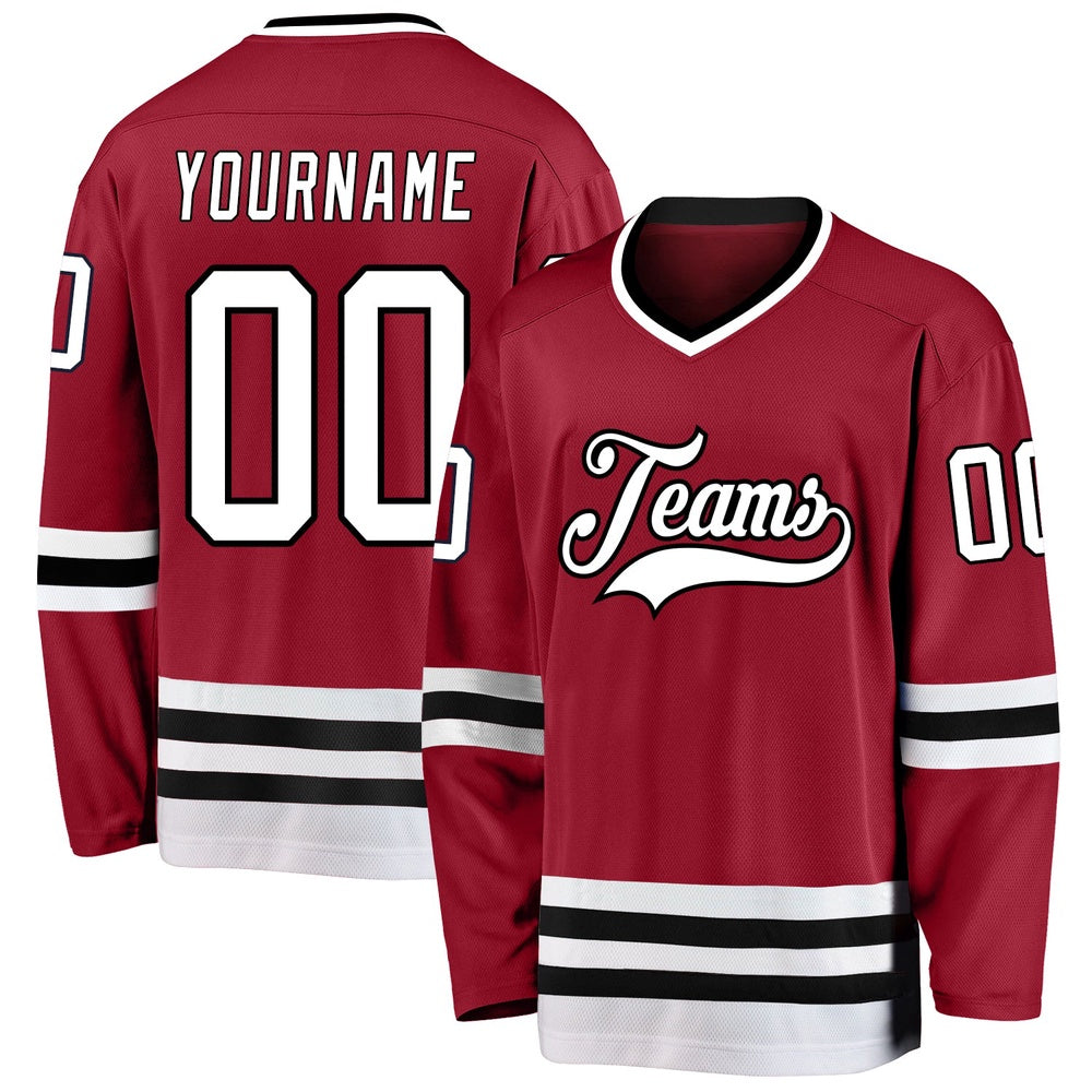 Usa Hockey Jersey, Custom Maroon White Black Hockey Jersey, Team Hockey Jerseys