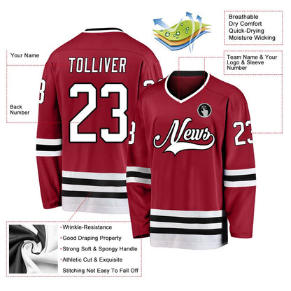Usa Hockey Jersey, Custom Maroon White Black Hockey Jersey, Team Hockey Jerseys