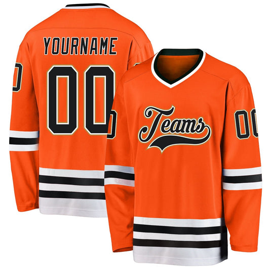 Usa Hockey Jersey, Custom Orange Black Old Gold 1 Hockey Jersey, Team Hockey Jerseys